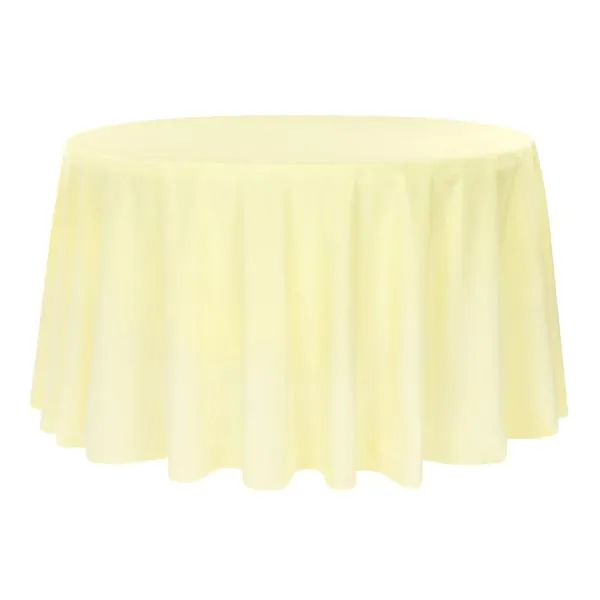 Round Polyester 132" Tablecloth - Pastel Yellow