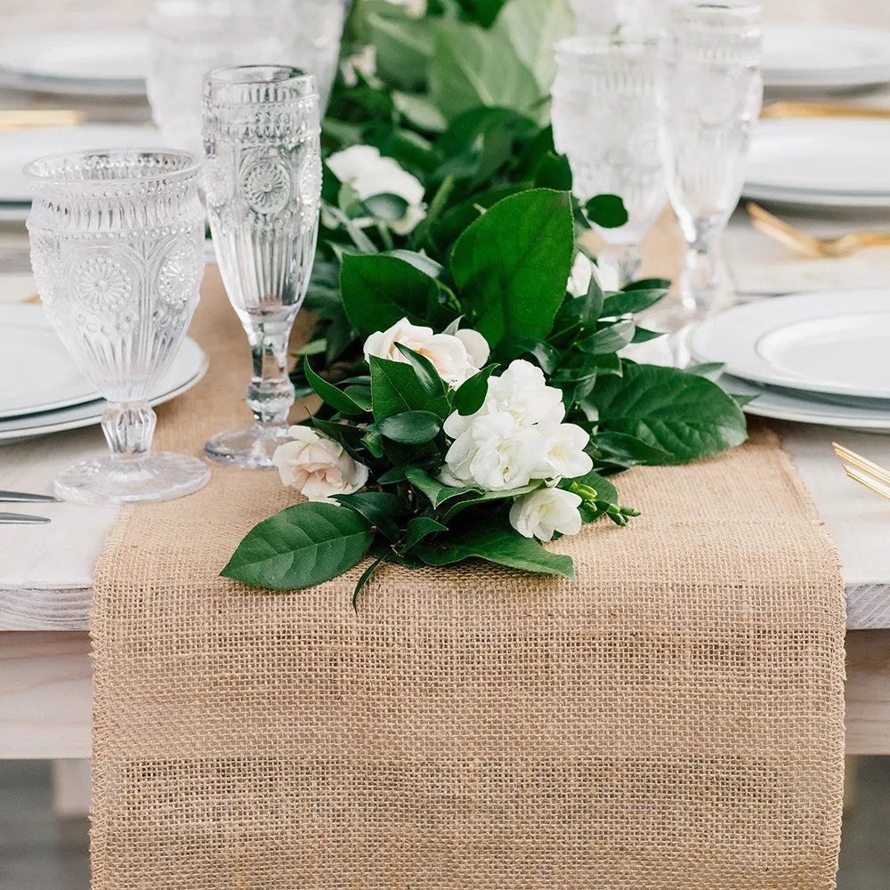RUSTIC BURLAP TABLE RUNNER - NATURAL
