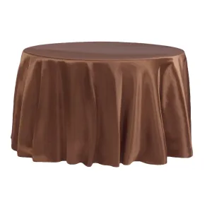 Satin 108" Round Tablecloth - Chocolate Brown