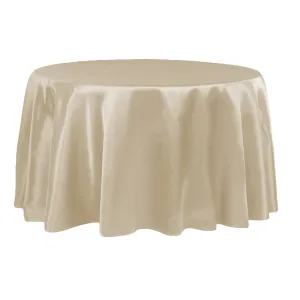 Satin 132" Round Tablecloth - Champagne
