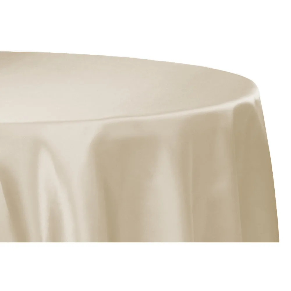 Satin 132" Round Tablecloth - Champagne