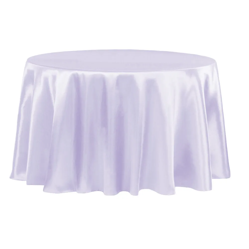 Satin 132" Round Tablecloth - Lavender