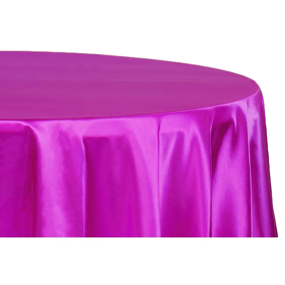 Satin 132" Round Tablecloth - Magenta Violet
