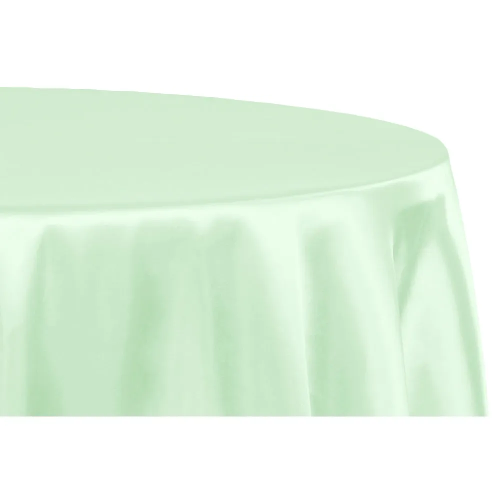 Satin 132" Round Tablecloth - Mint Green