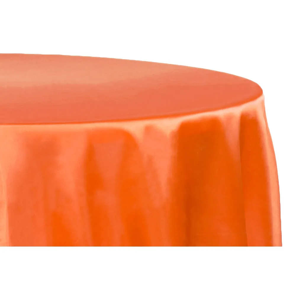 Satin 132" Round Tablecloth - Orange
