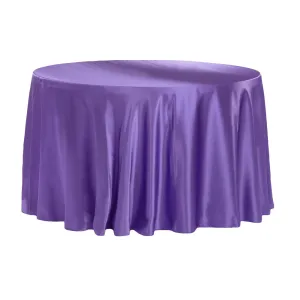 Satin 132" Round Tablecloth - Purple