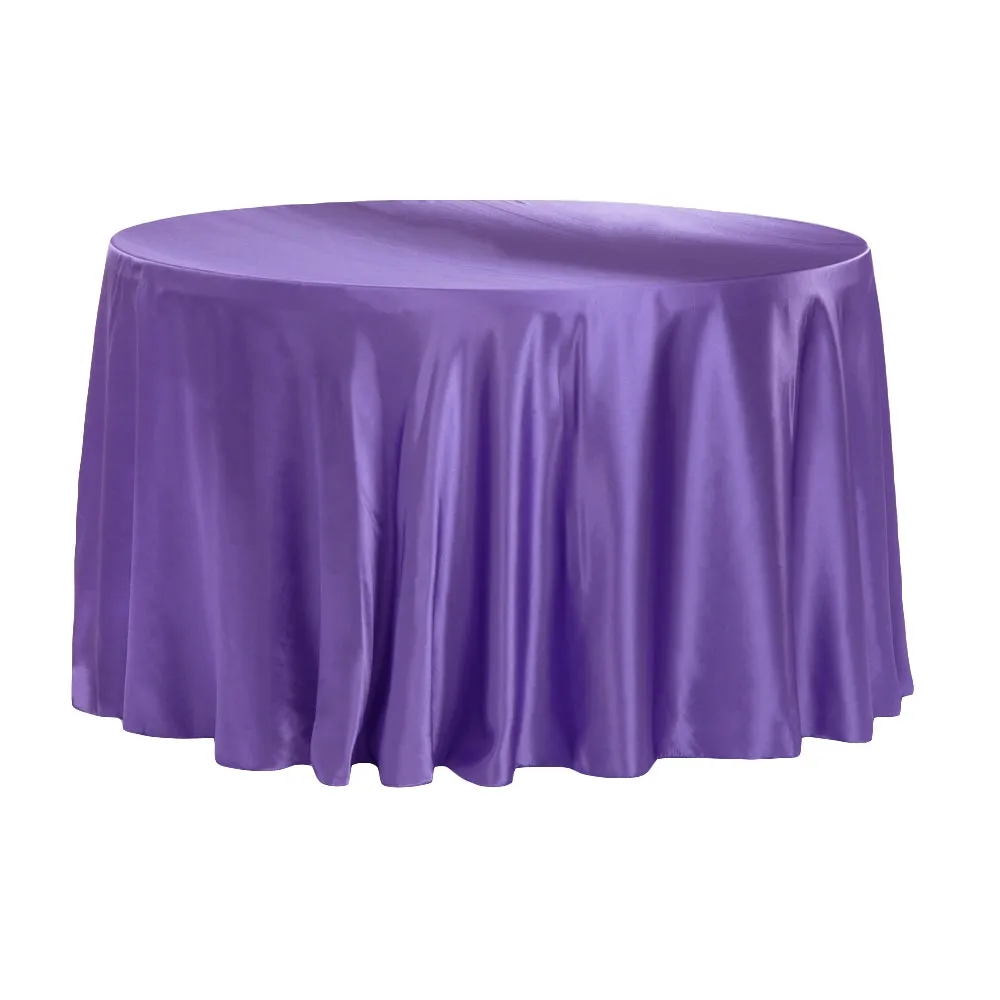 Satin 132" Round Tablecloth - Purple