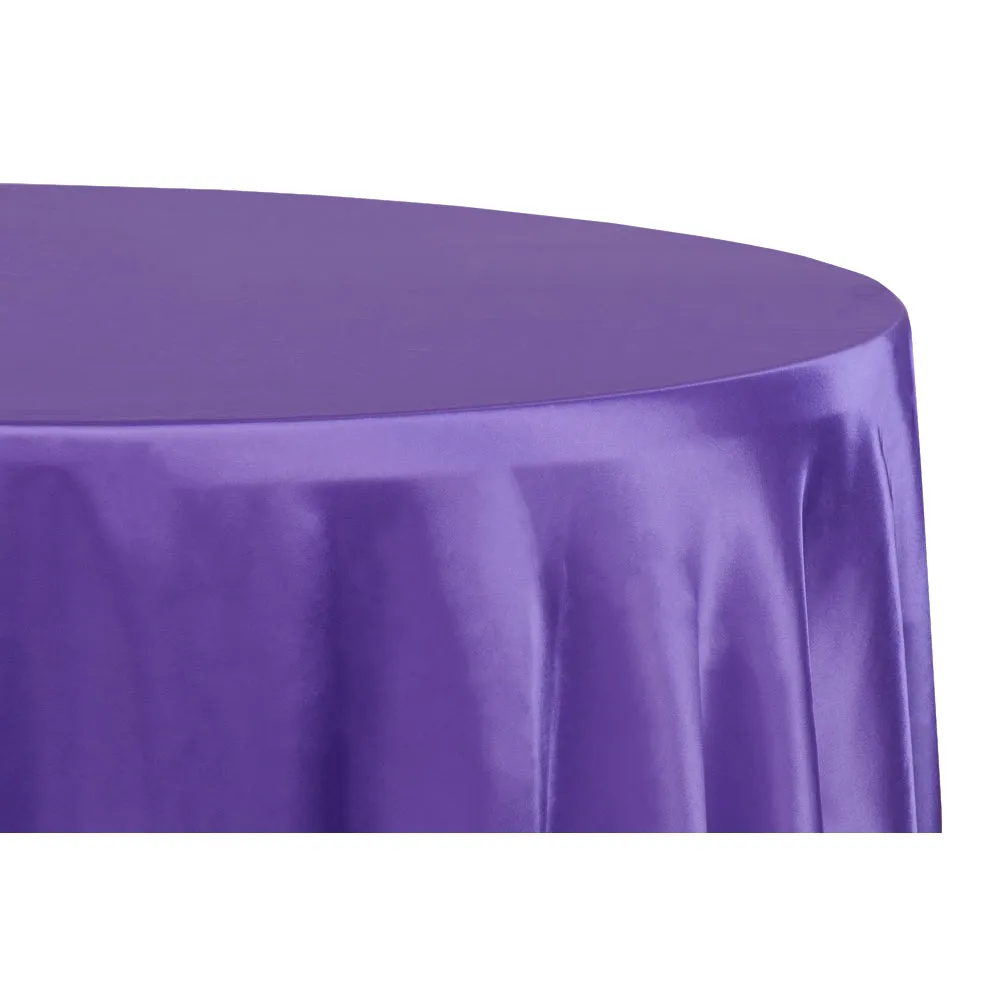 Satin 132" Round Tablecloth - Purple