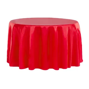 Satin 132" Round Tablecloth - Red
