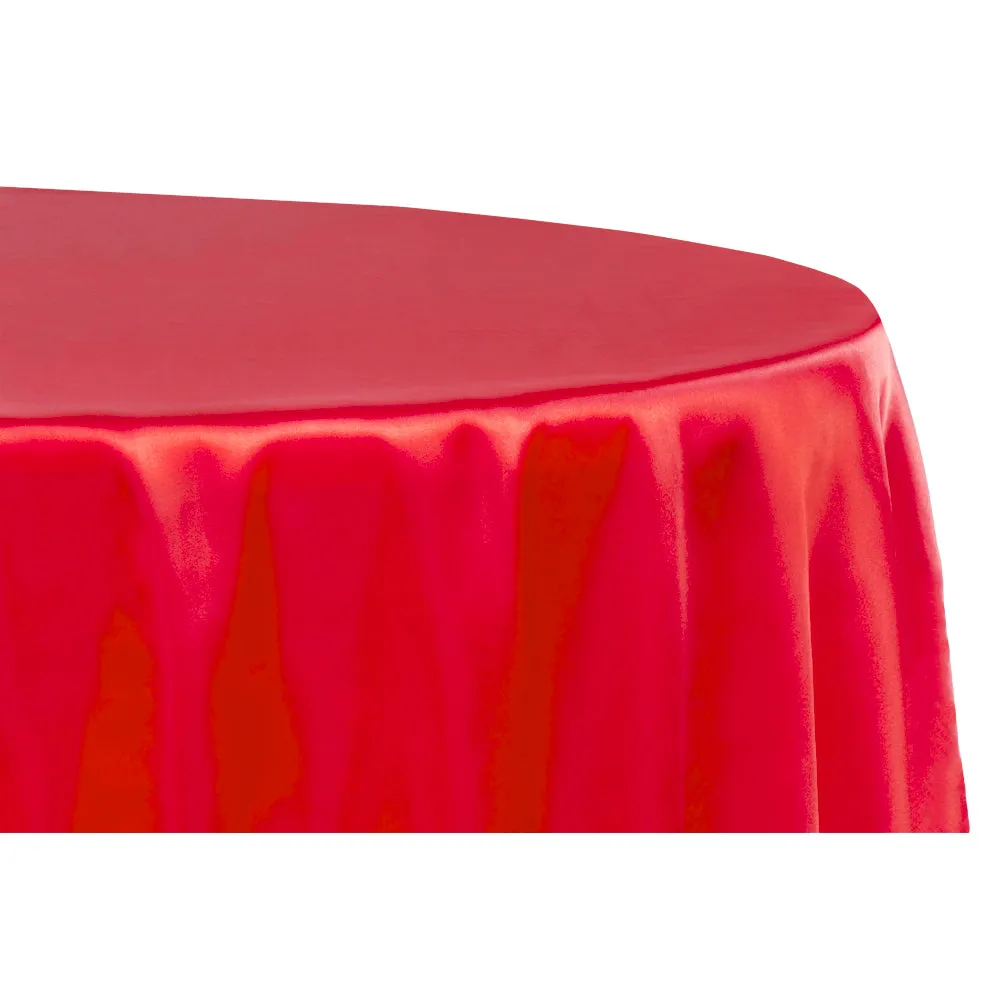 Satin 132" Round Tablecloth - Red