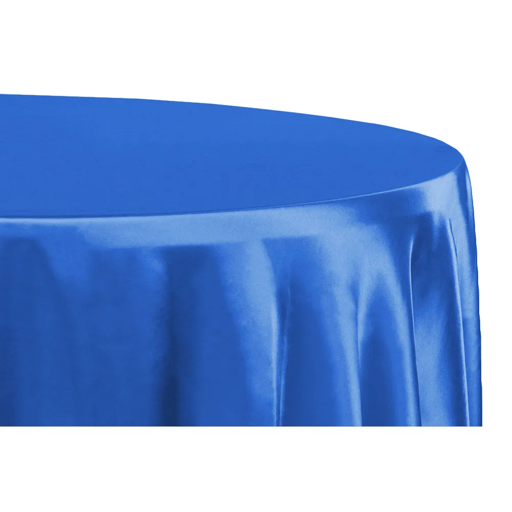 Satin 132" Round Tablecloth - Royal Blue