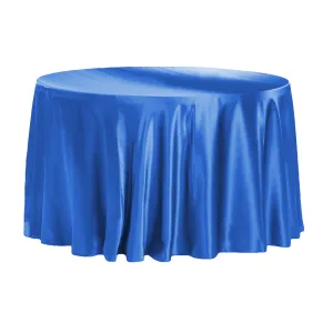 Satin 132" Round Tablecloth - Royal Blue