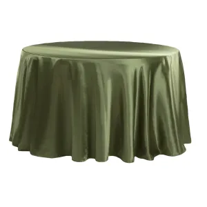 Satin 132" Round Tablecloth - Willow Green