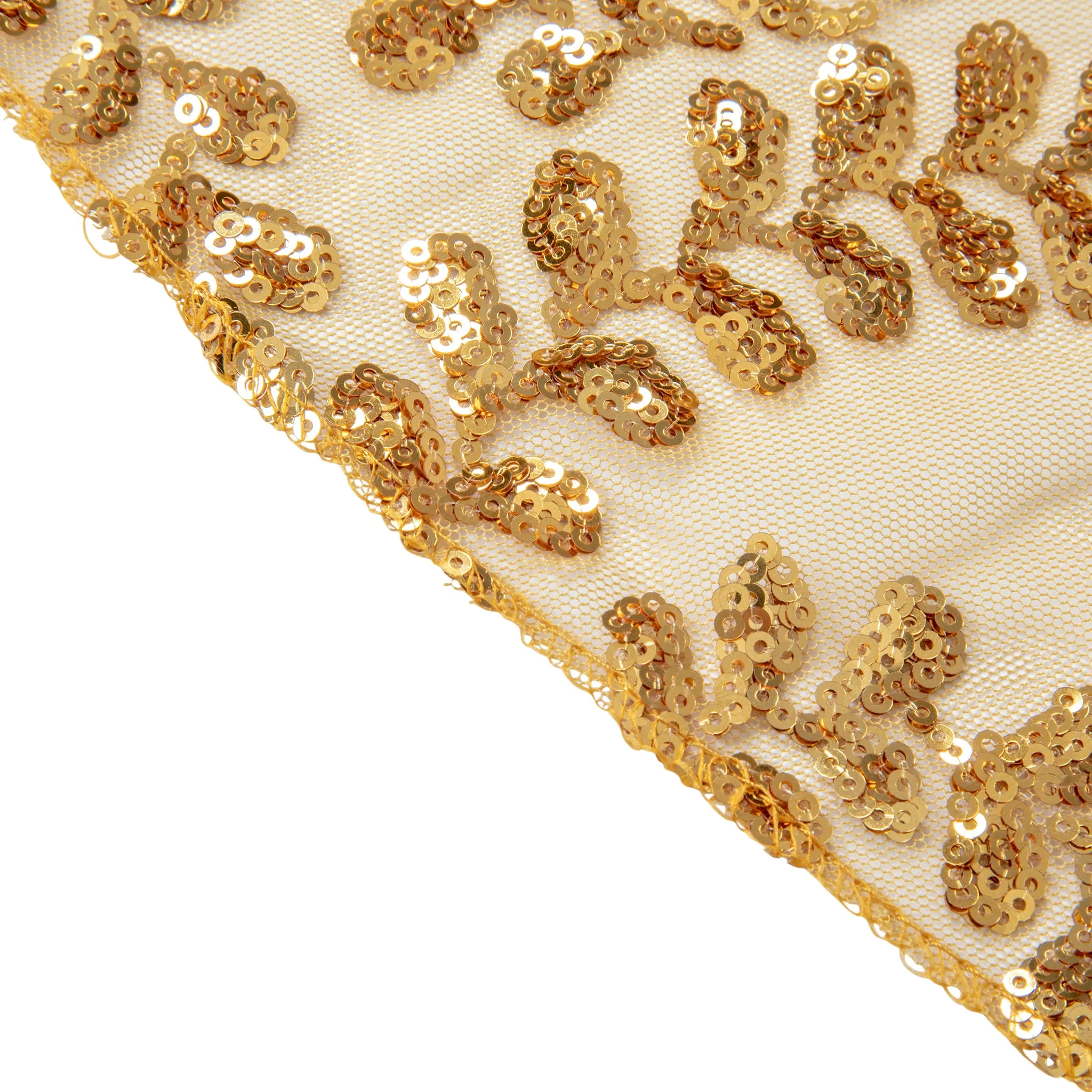 Sequin Vine Tablecloth Overlay 90"x132" Rectangle  - Gold