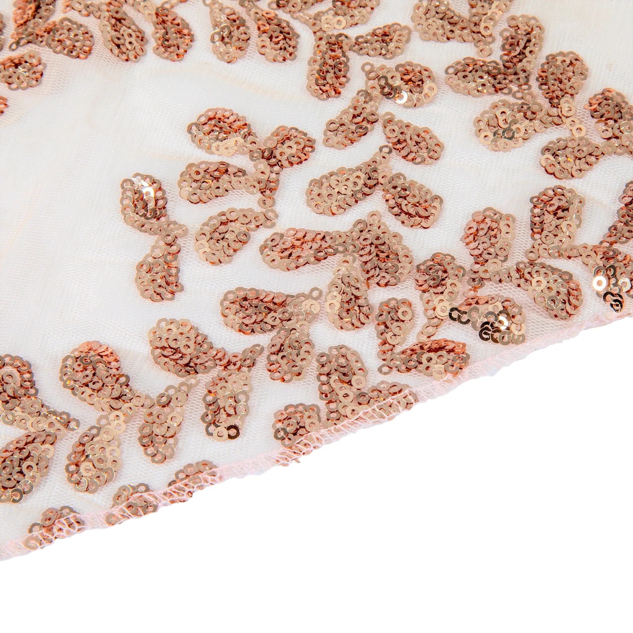 Sequin Vine Tablecloth Overlay 90"x156" Rectangle  - Blush/Rose Gold
