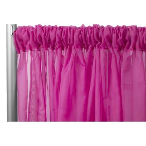 Sheer Voile Flame Retardant (FR) 14ft H x 118" W Drape/Backdrop Curtain Panel - Fuchsia