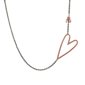 Sideways Heart & Labradorite Dangle Necklace