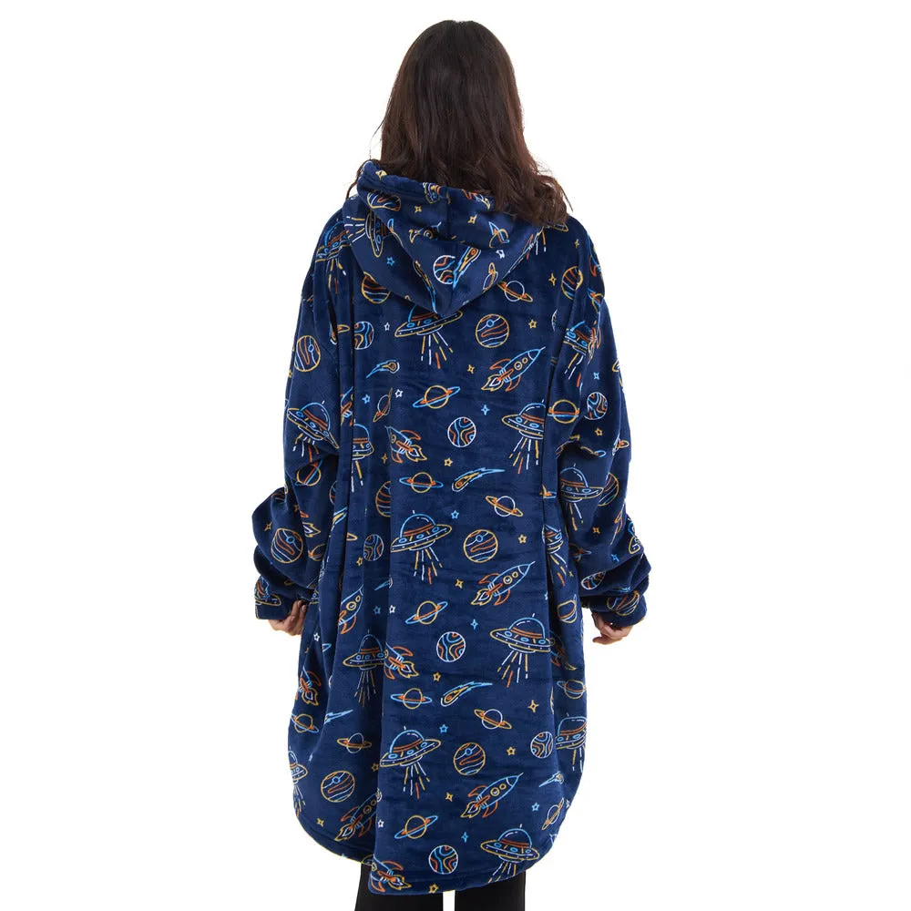 Snuggs Blanket Hoodie Dark Blue space