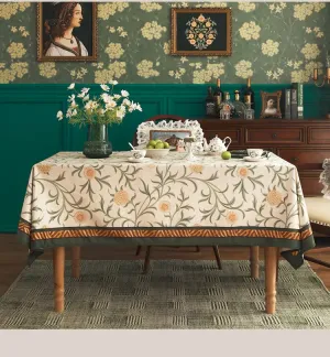 Spring Flower Farmhouse Table Cloth, Wedding Tablecloth, Modern Rectangle Tablecloth Ideas for Dining Table, Square Tablecloth for Coffee Table