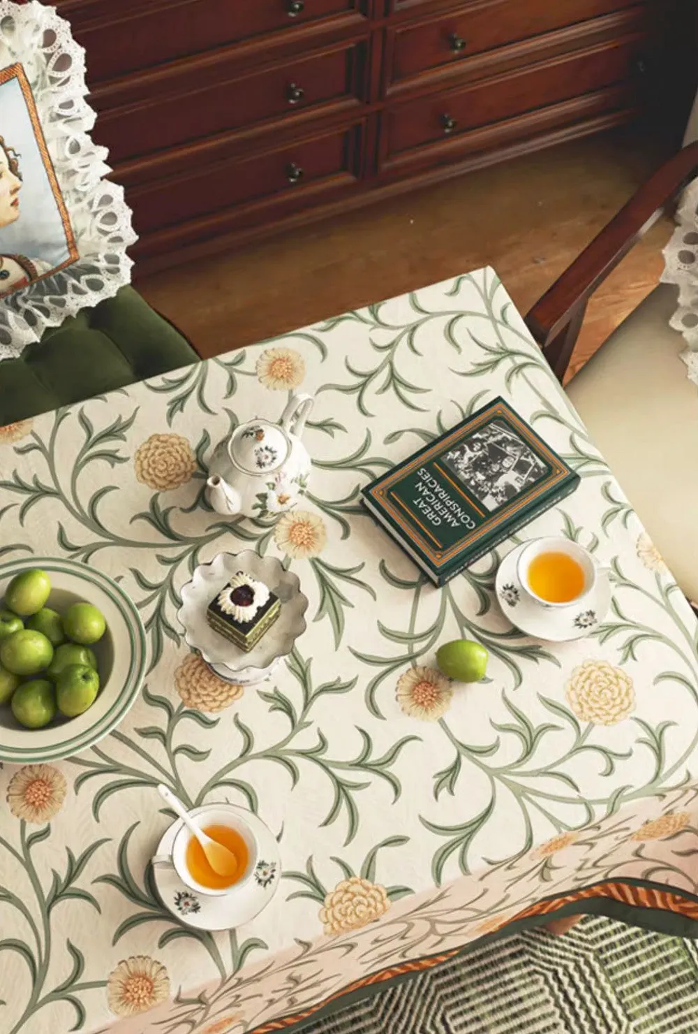 Spring Flower Farmhouse Table Cloth, Wedding Tablecloth, Modern Rectangle Tablecloth Ideas for Dining Table, Square Tablecloth for Coffee Table