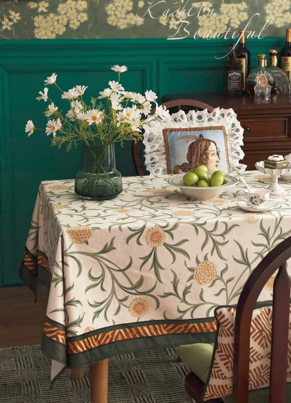 Spring Flower Farmhouse Table Cloth, Wedding Tablecloth, Modern Rectangle Tablecloth Ideas for Dining Table, Square Tablecloth for Coffee Table