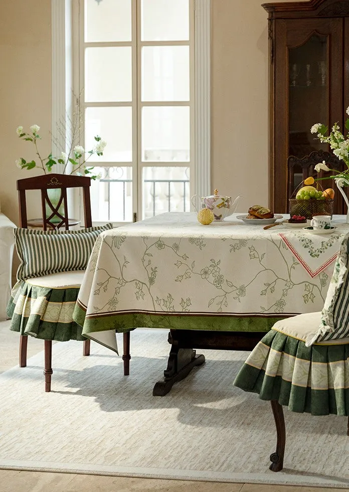 Spring Green Flower Table Covers, Large Modern Rectangle Tablecloth for Dining Table for Round Table, Farmhouse Table Cloth for Oval Table, Square Tablecloth for Kitchen