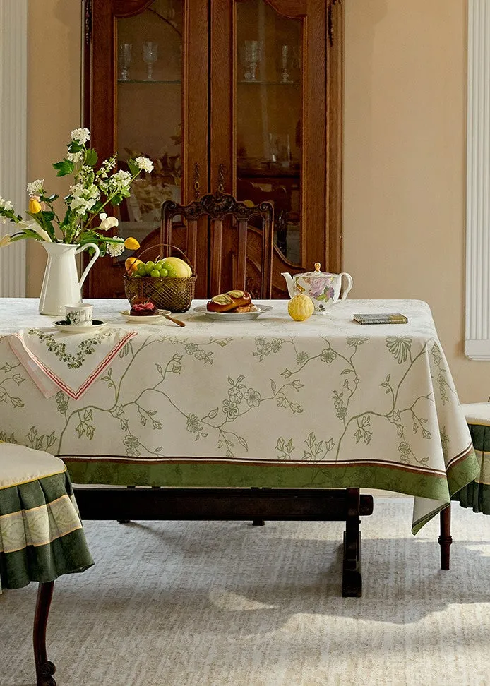 Spring Green Flower Table Covers, Large Modern Rectangle Tablecloth for Dining Table for Round Table, Farmhouse Table Cloth for Oval Table, Square Tablecloth for Kitchen