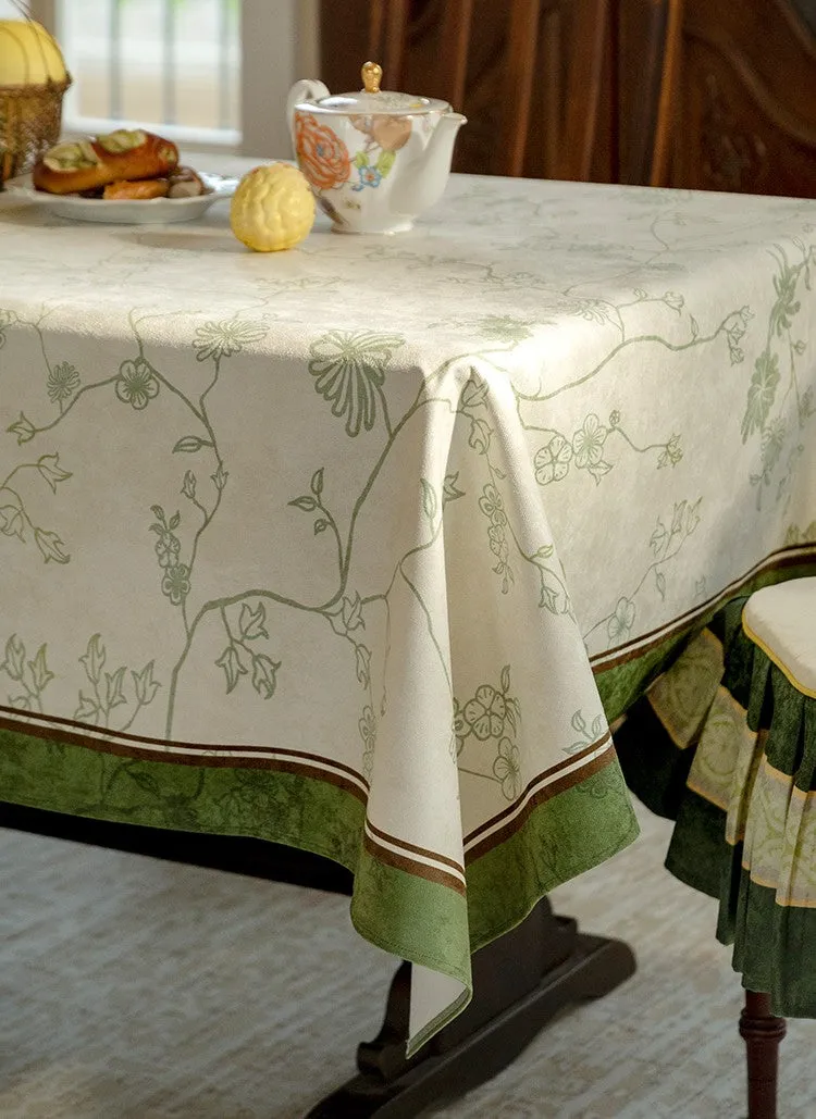 Spring Green Flower Table Covers, Large Modern Rectangle Tablecloth for Dining Table for Round Table, Farmhouse Table Cloth for Oval Table, Square Tablecloth for Kitchen
