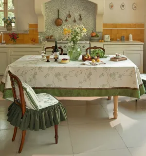 Spring Green Flower Table Covers, Large Modern Rectangle Tablecloth for Dining Table for Round Table, Farmhouse Table Cloth for Oval Table, Square Tablecloth for Kitchen