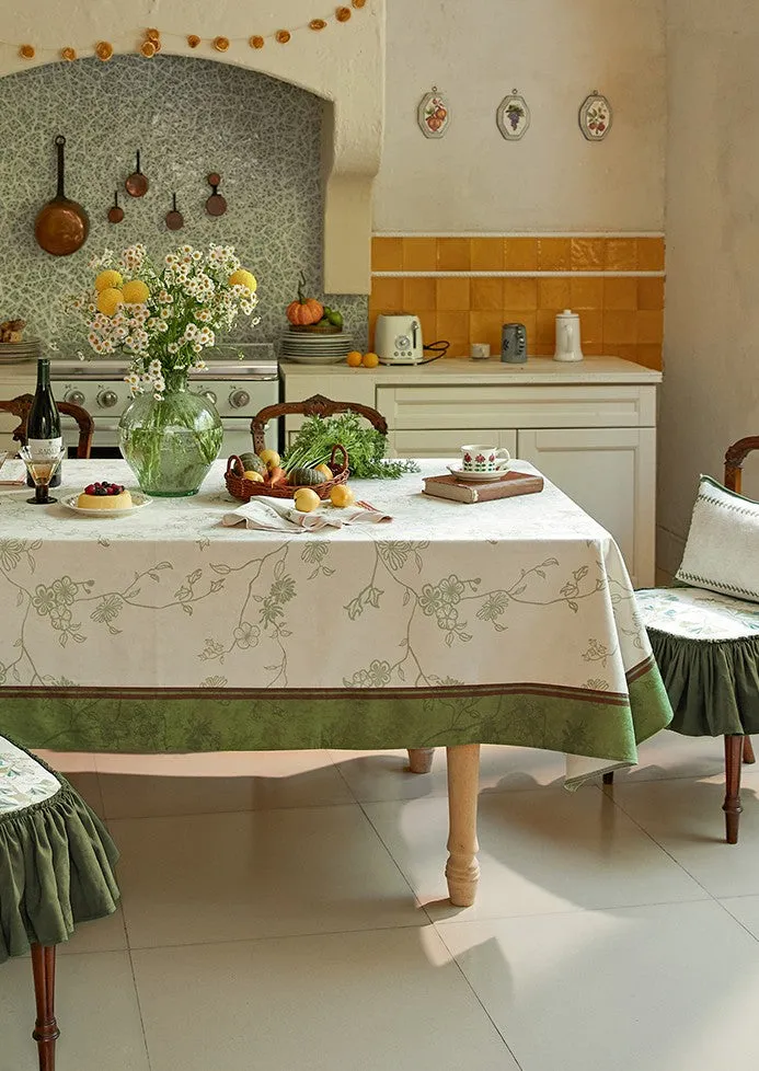 Spring Green Flower Table Covers, Large Modern Rectangle Tablecloth for Dining Table for Round Table, Farmhouse Table Cloth for Oval Table, Square Tablecloth for Kitchen