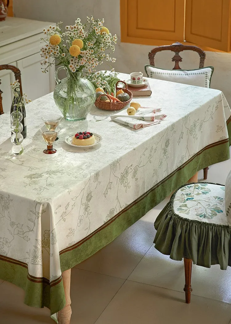Spring Green Flower Table Covers, Large Modern Rectangle Tablecloth for Dining Table for Round Table, Farmhouse Table Cloth for Oval Table, Square Tablecloth for Kitchen