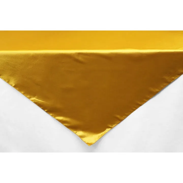 Square 54" Satin Table Overlay - Bright Gold