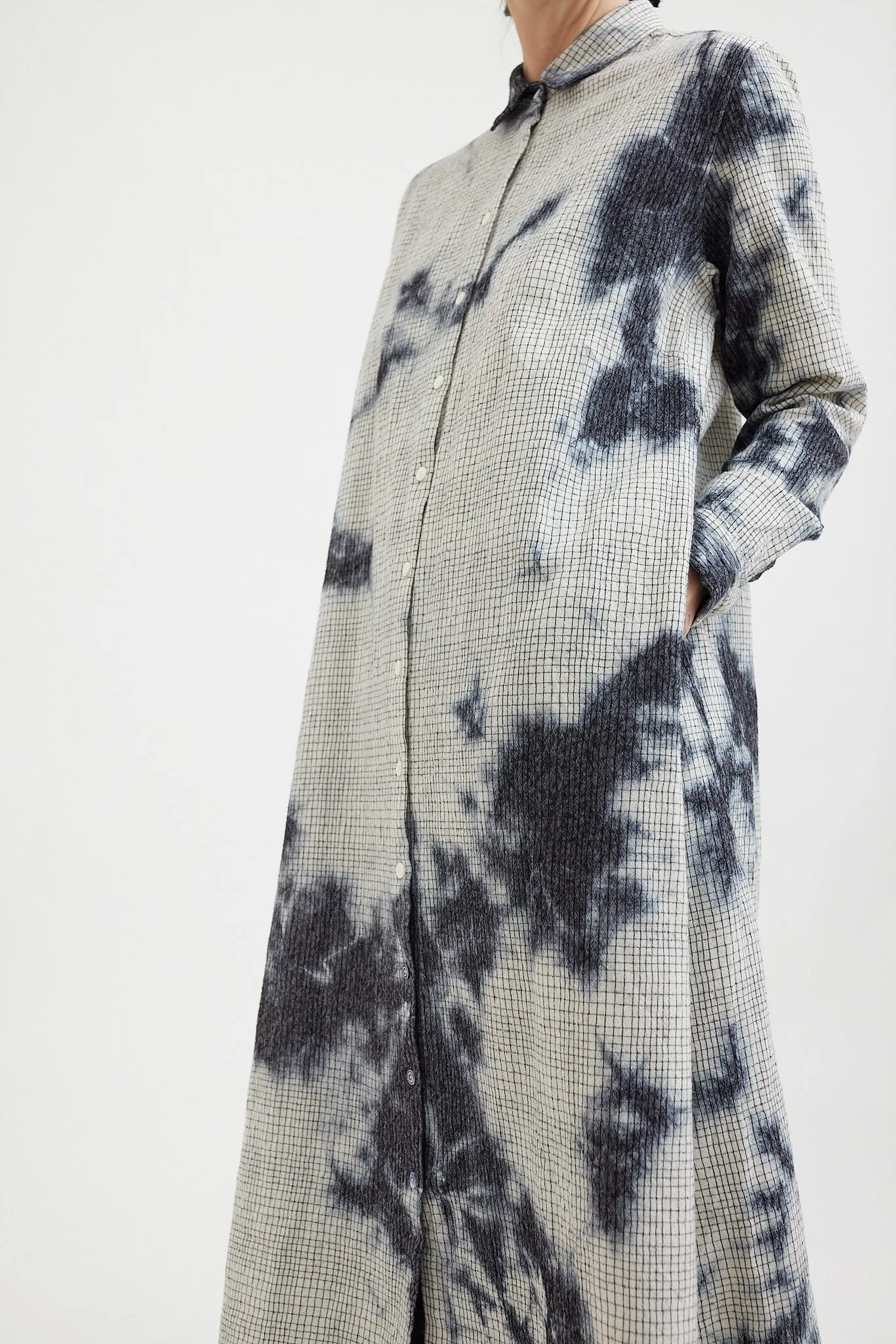 Suzusan - Shibori Pencil Check Dress