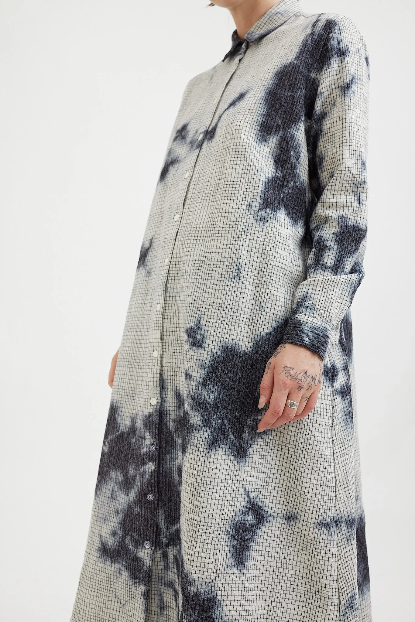 Suzusan - Shibori Pencil Check Dress
