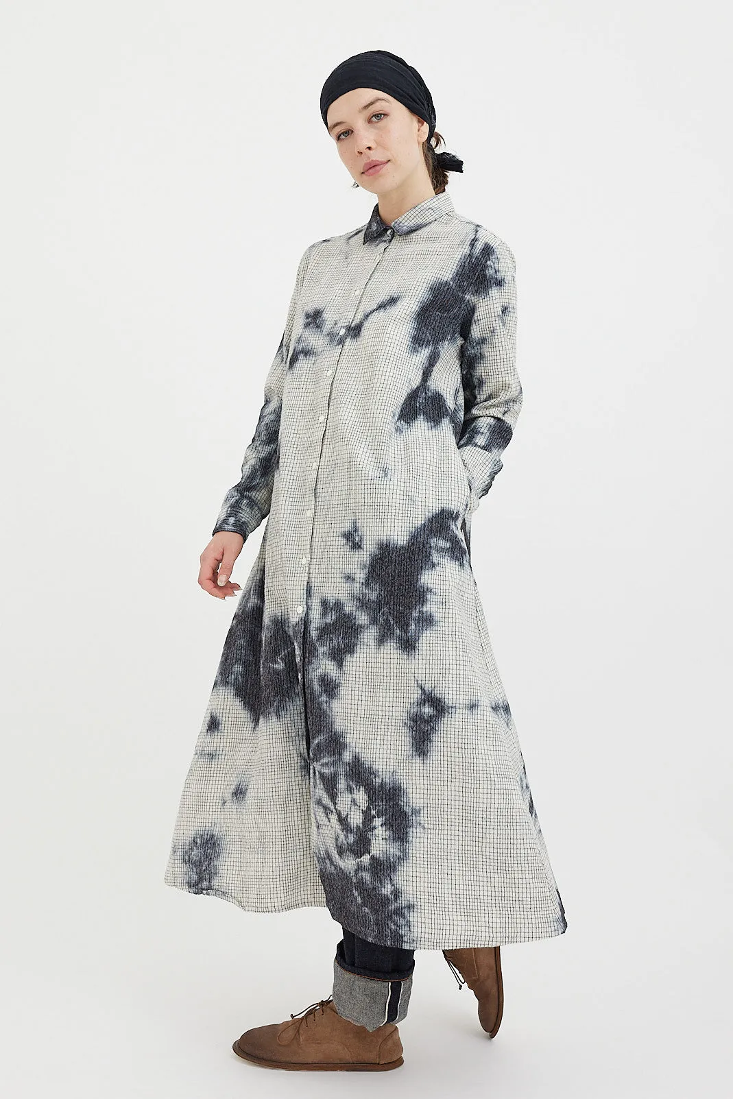 Suzusan - Shibori Pencil Check Dress