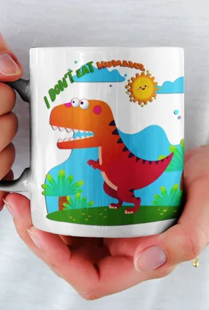 T-Rex Dinosaur Theme Coffee Mug with Box|Dinosaur Theme Return Gifts for Kids|Customize with Name or Message (Bone China)