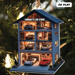 Teesdily | Custom Car Dealership Ornament 2D Flat Acrylic, Garage Shop Ornament Christmas, Car Detailer Ornament, Car Lover Gift