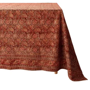 Terracotta Kalamkari Tablecloth