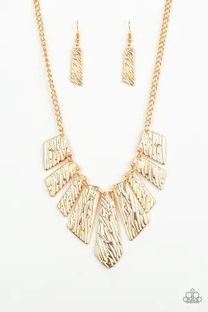 Texture Tigress - Gold Paparazzi Necklace