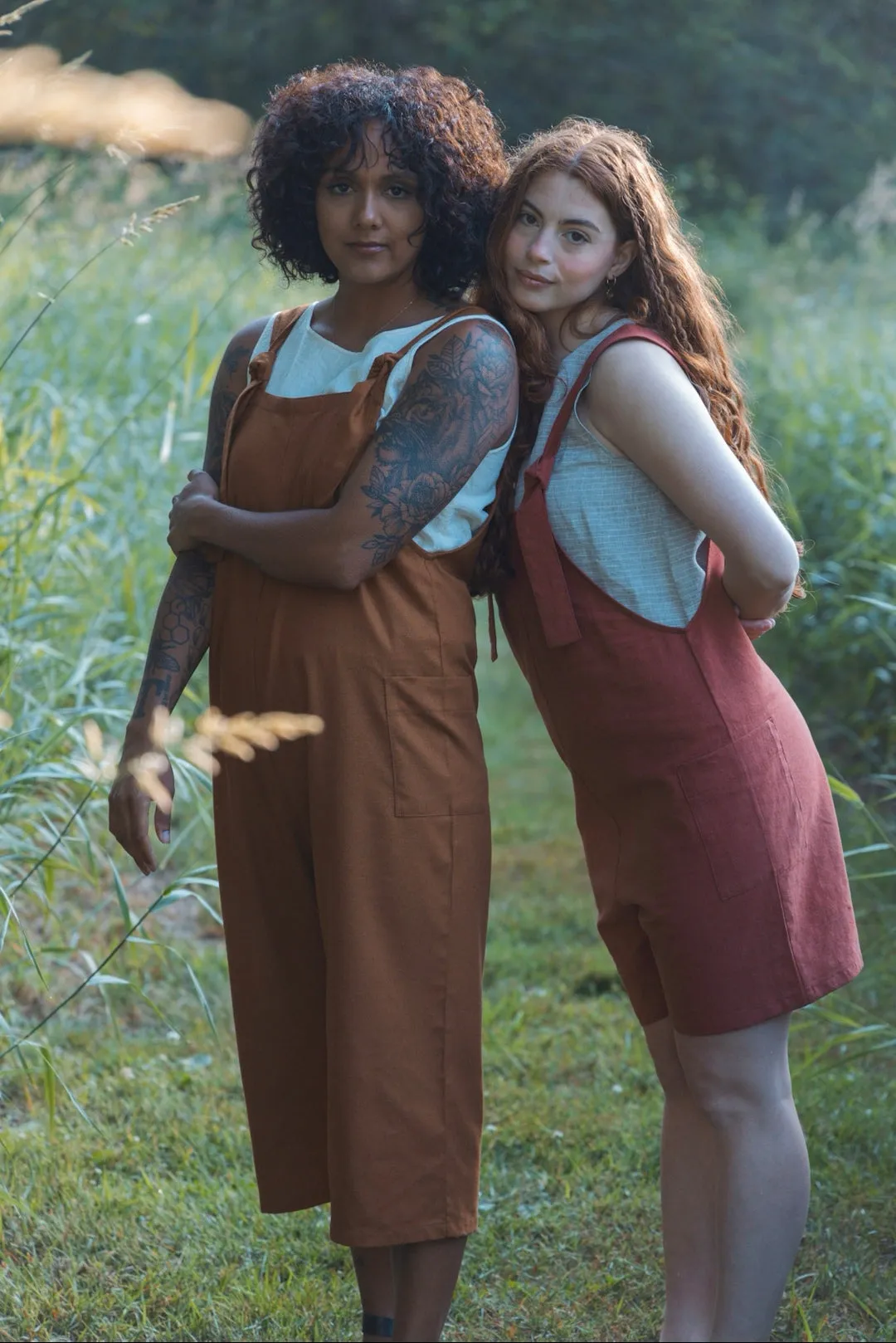 The Dungaree Shorts - Linen Organic Cotton