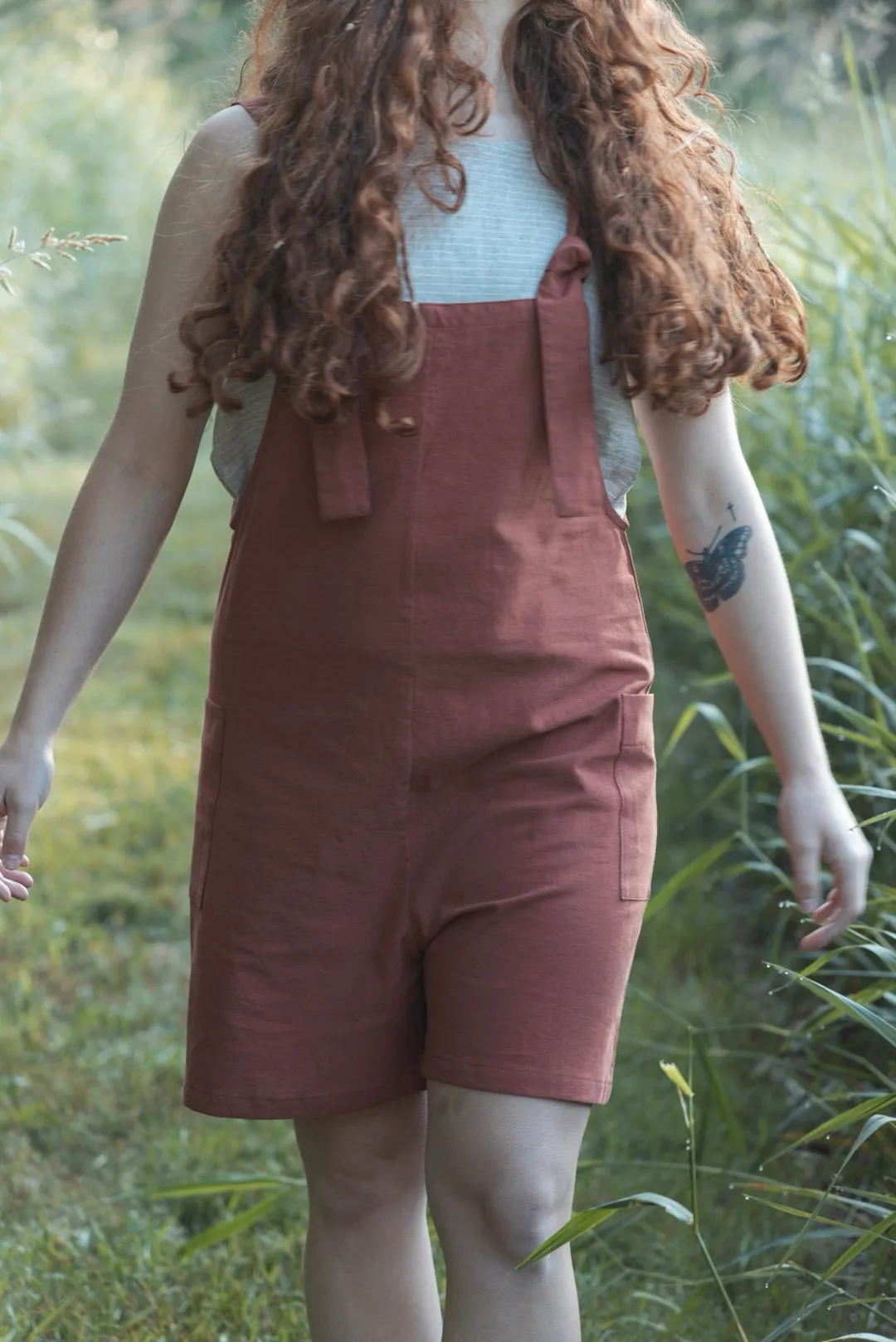 The Dungaree Shorts - Linen Organic Cotton