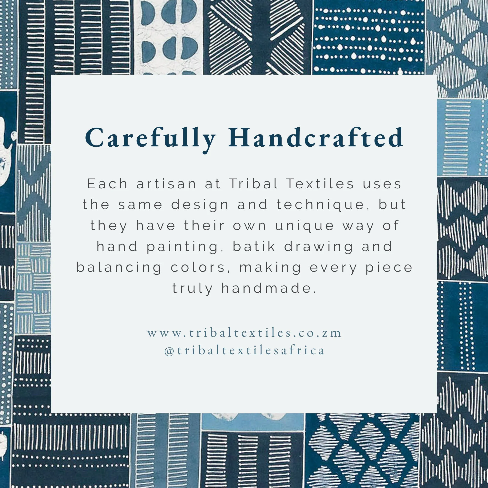Tribal Cloth Indigo Collection - Line Wave in Dusky Mid Blue Tablecloth