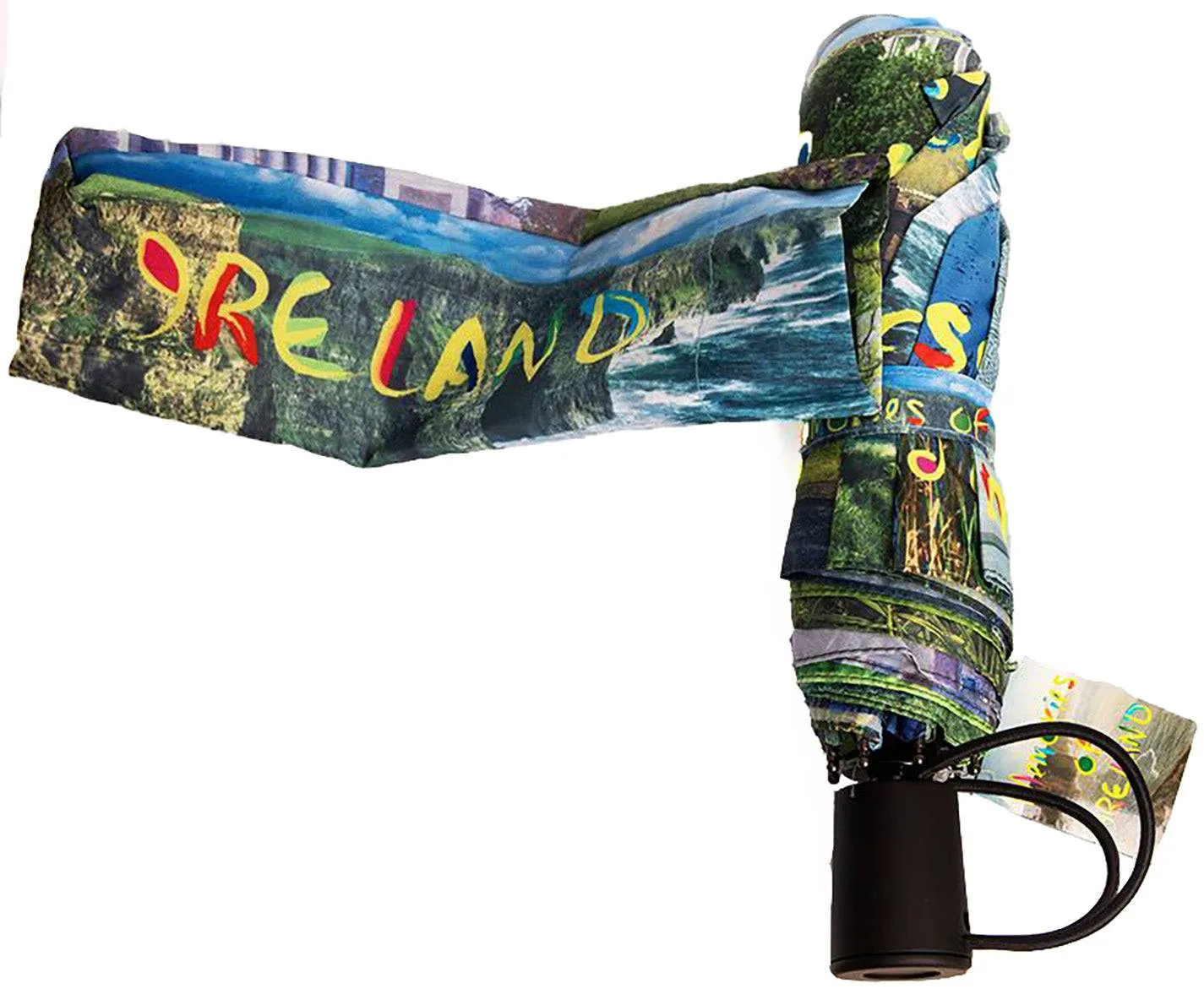Umbrella Ireland Folding Wind Resistant Auto open button Scenic portable Light