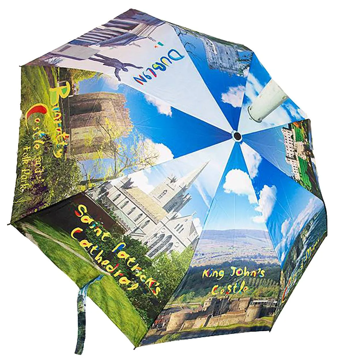 Umbrella Ireland Folding Wind Resistant Auto open button Scenic portable Light