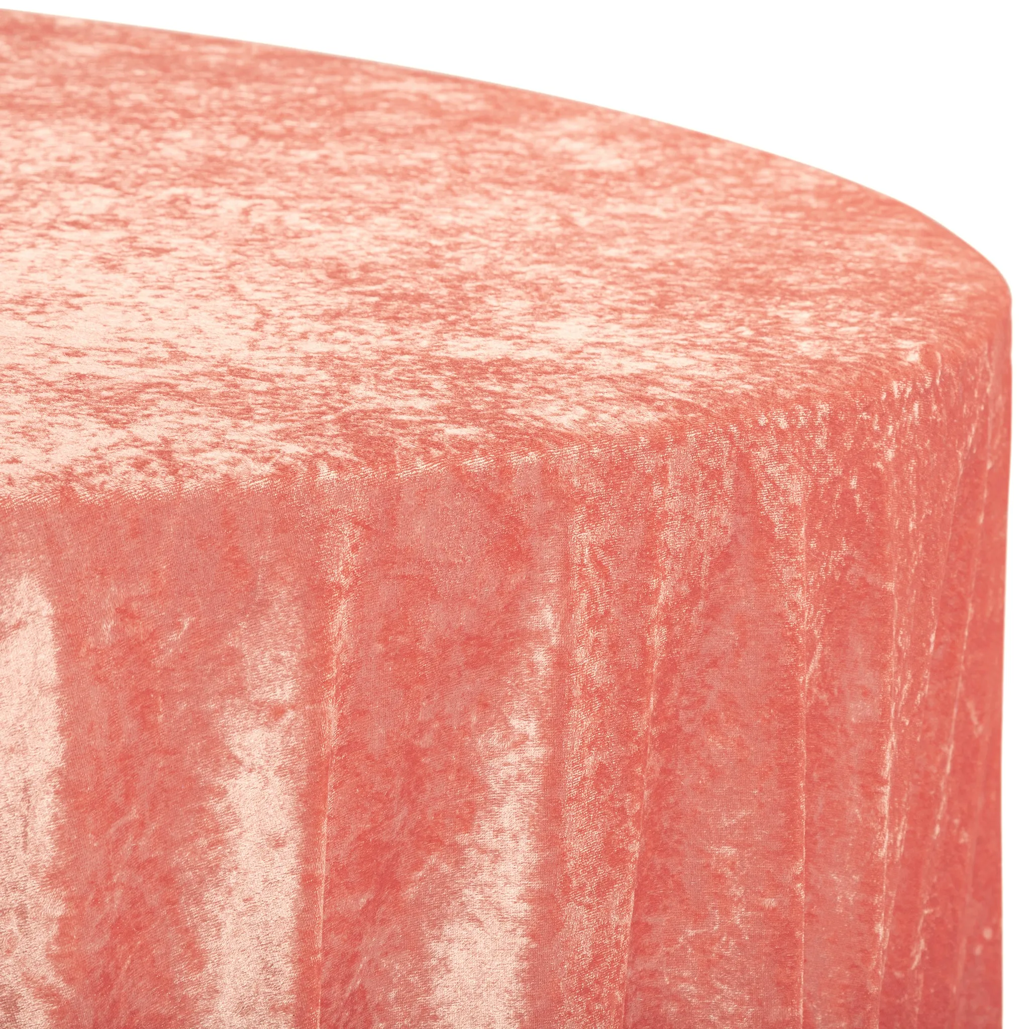 Velvet 120" Round Tablecloth - Coral