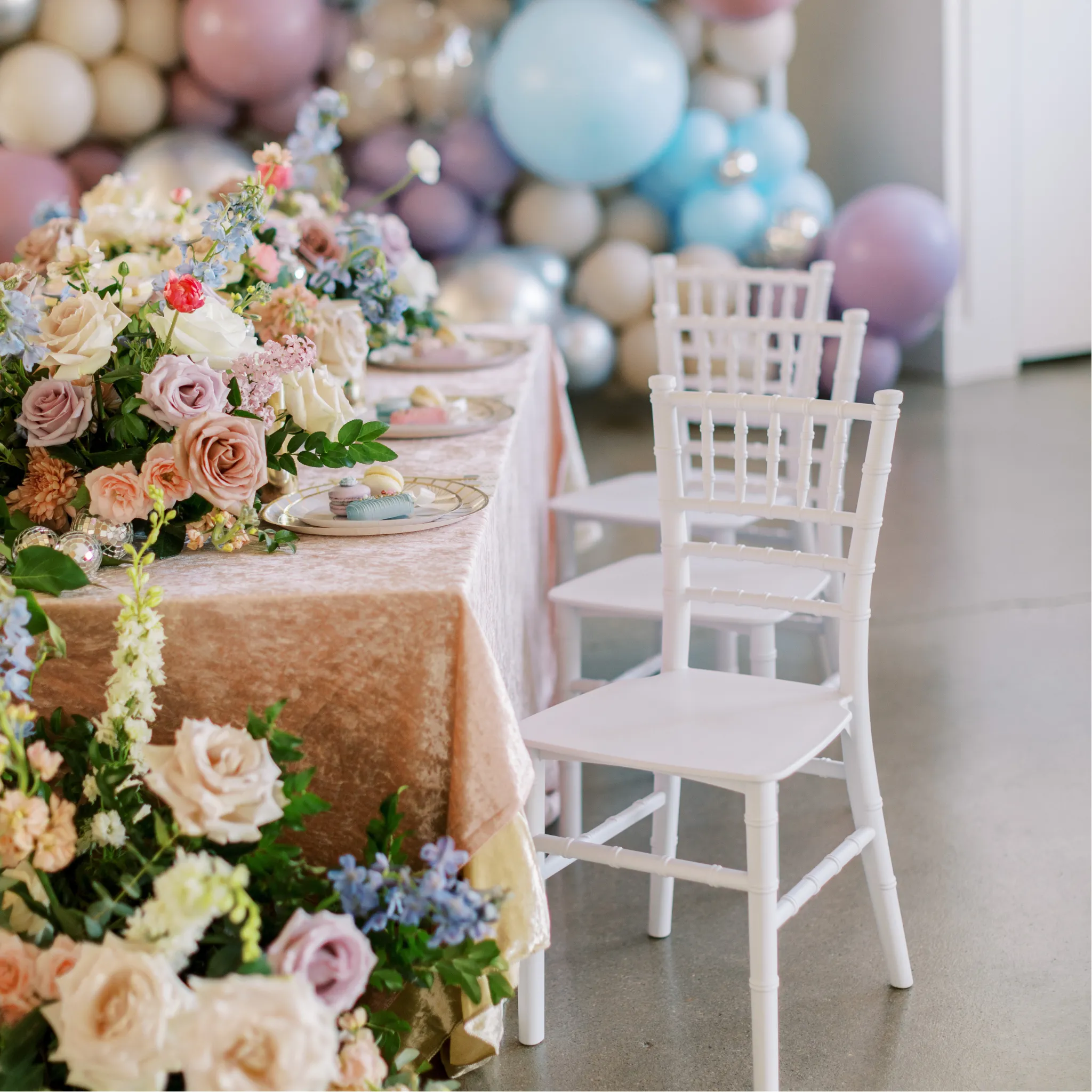 Velvet 90"x132" Rectangular Tablecloth - Blush/Rose Gold