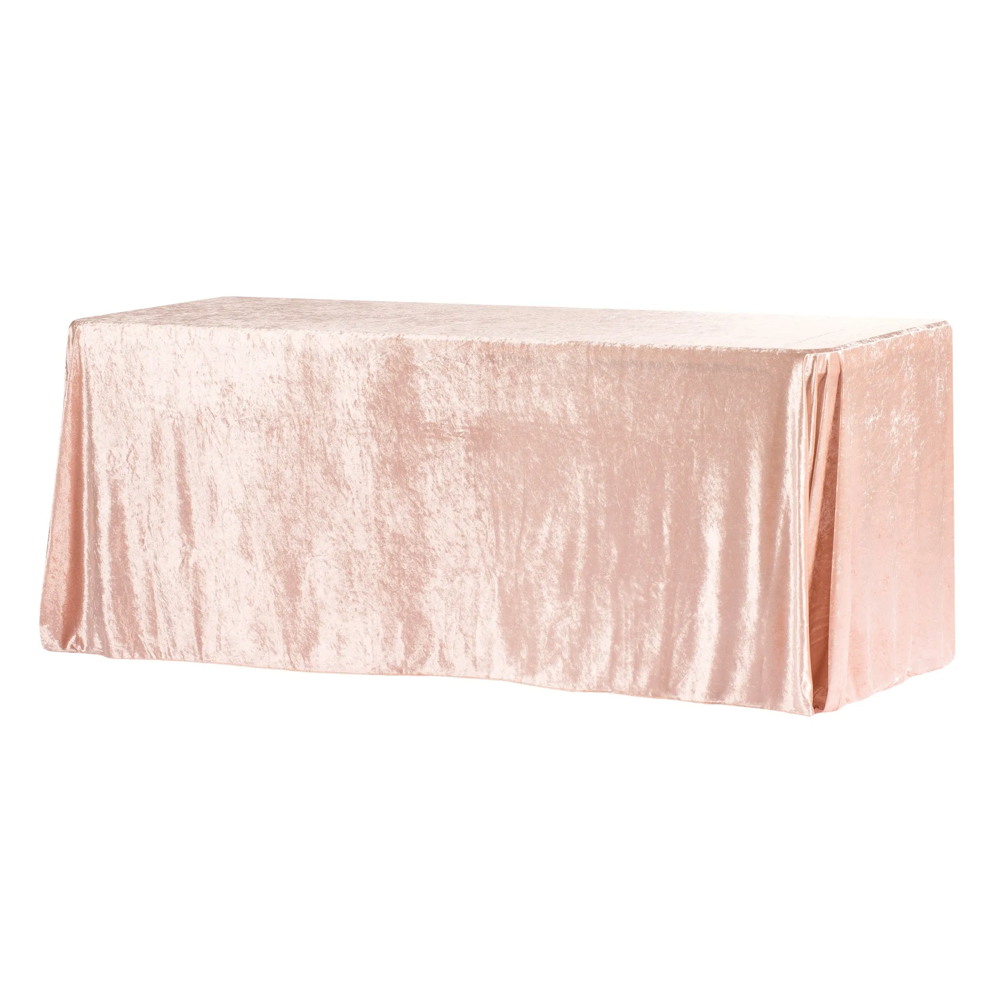 Velvet 90"x132" Rectangular Tablecloth - Blush/Rose Gold
