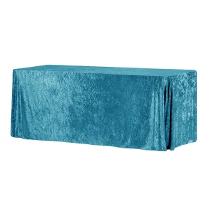 Velvet 90"x132" Rectangular Tablecloth - Peacock Teal