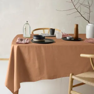 Vintage Design Helm Linen Cotton Terracotta Tablecloth