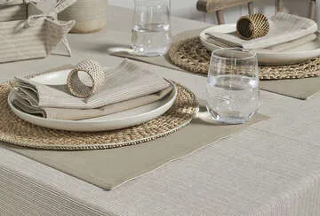 Walton & Co 130 x 230cm Boston Stripe Tablecloth Grey